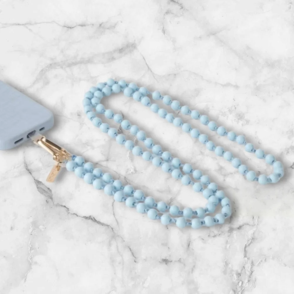 Blue Beaded Phone Case Necklace